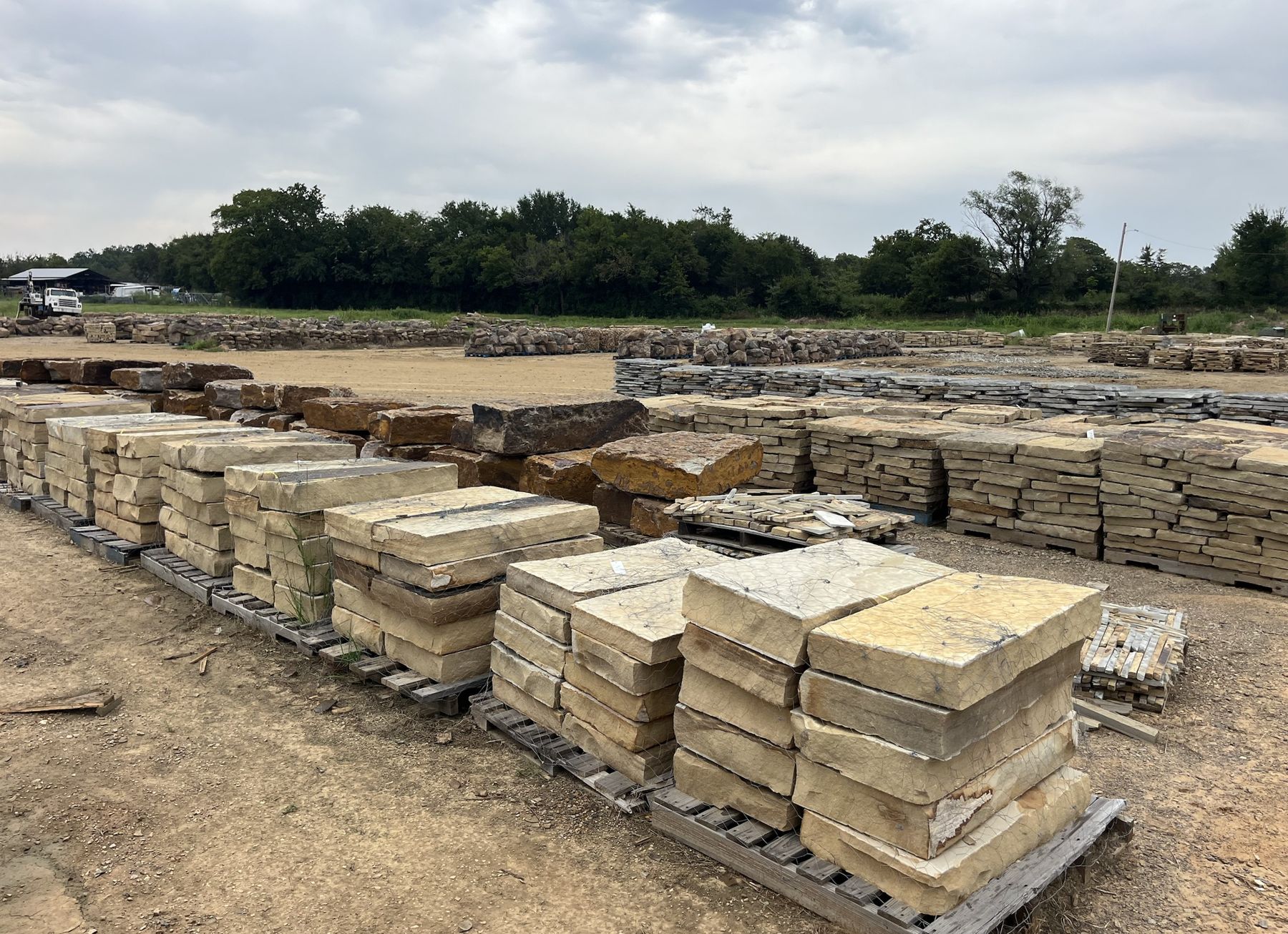 Pallets of chop stone and flagstone ready to ship